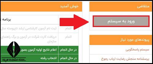 ورود به سیستم انتخاب رشته ارشد